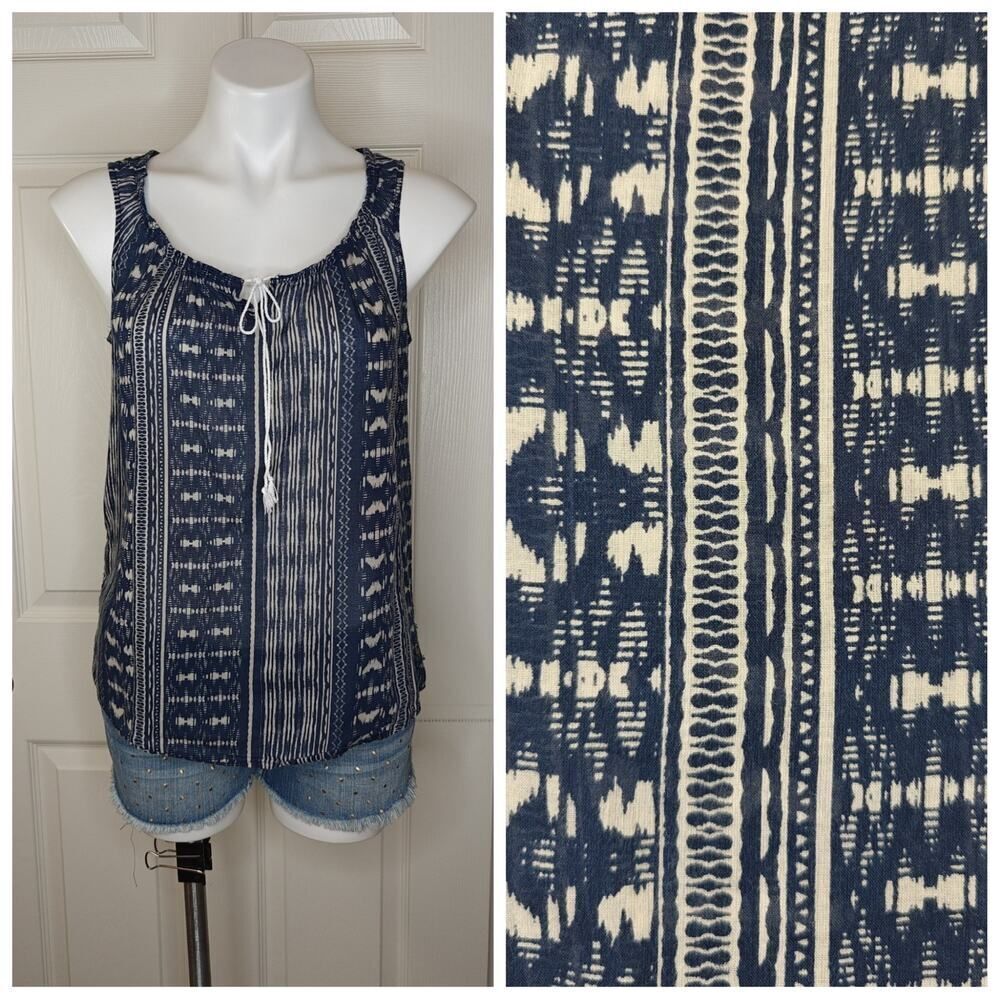 Eddie Bauer lightweight patterned cotton sleeveless top sz XS